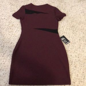 Maroon and black bodycon dress